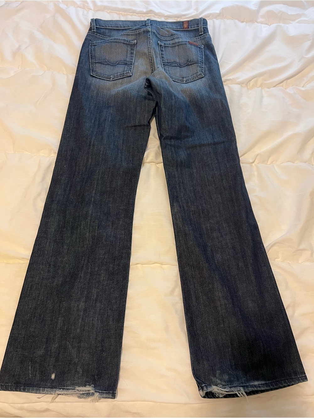 7 For All Mankind Dark Blue Wide Leg Jeans